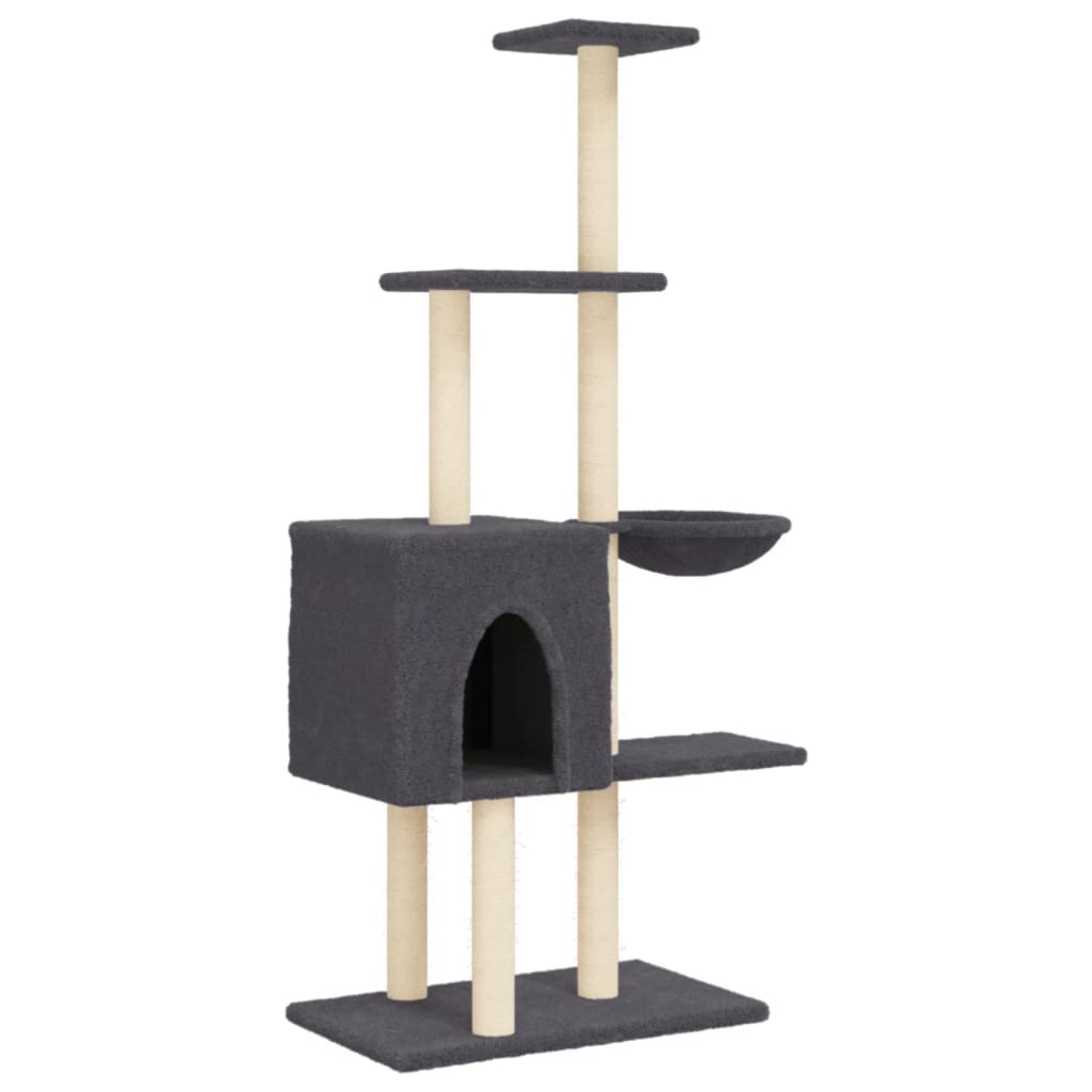 Vidaxl Cat Furniture avec Sisal Scratch Posts 145 cm Gris foncé