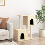 Muebles de gato de Vidaxl con postes de rascado de sisal de 86 cm de crema