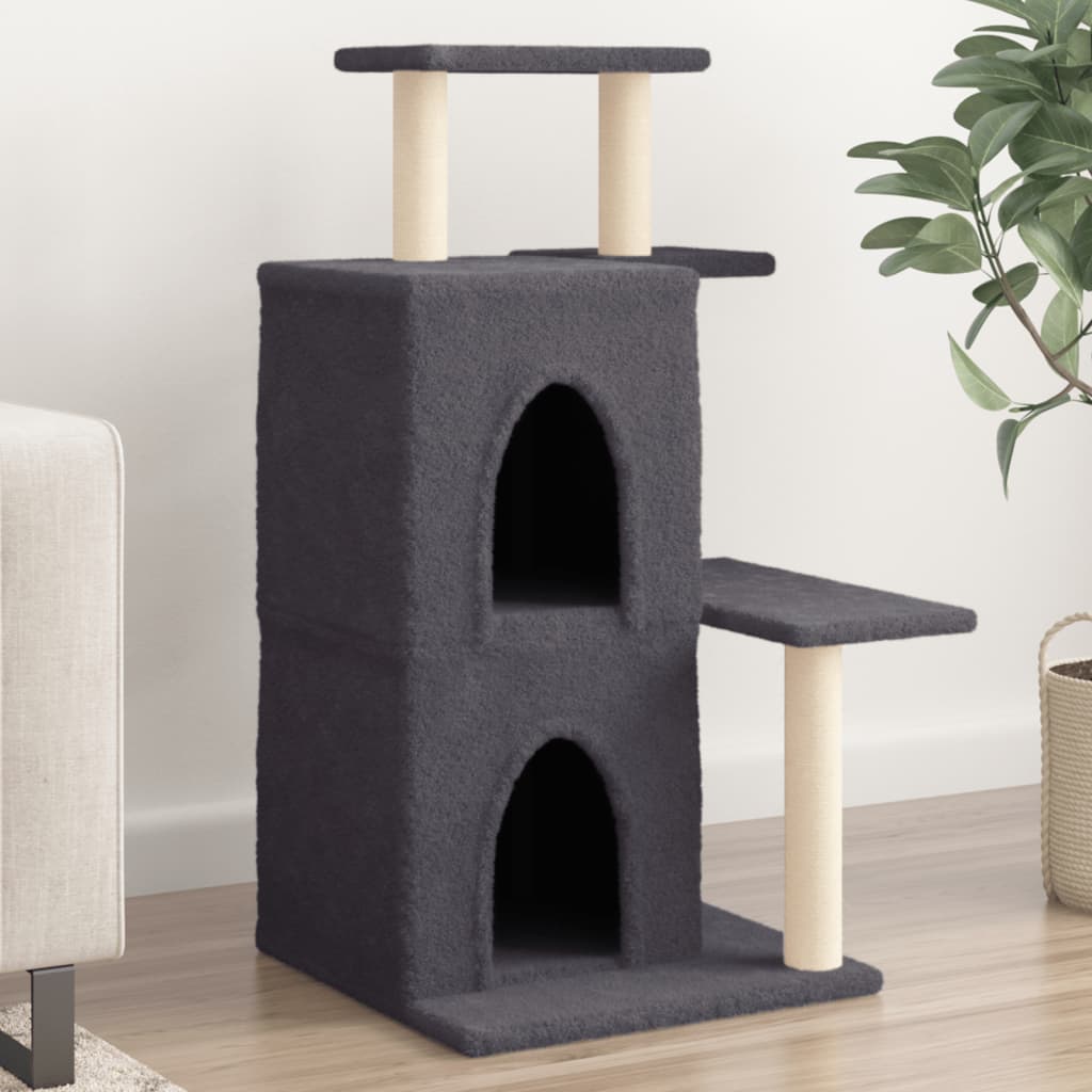 Vidaxl Cat Furniture with Sisal Stocking Posts 97 cm tmavě šedá