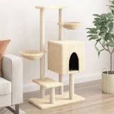 VidaXL cat furniture with sisal scratching posts 117 cm cream -colored