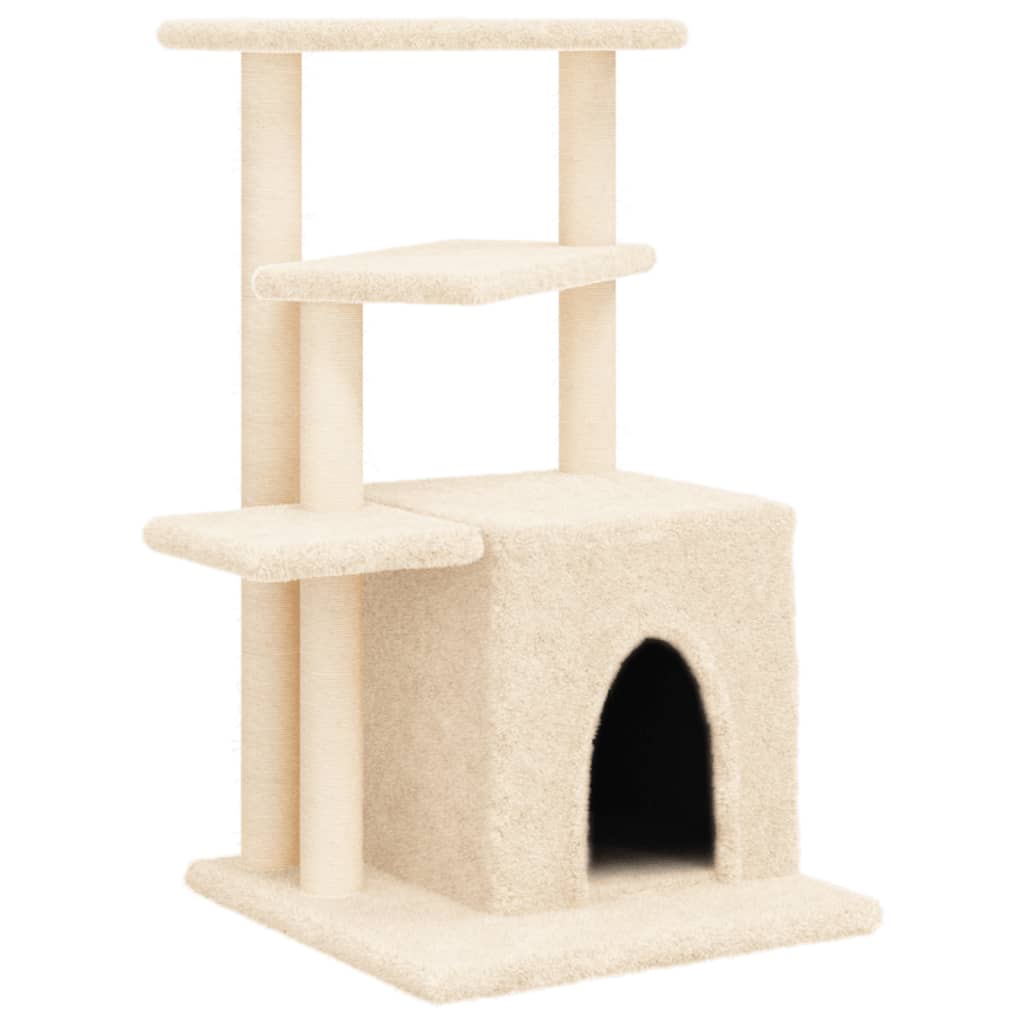 Vidaxl Cat Miwwelen mat Sisal Scratching Posts 83.5 cm Crème -Colored