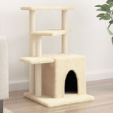 Muebles de gato de Vidaxl con postes de rascado de sisal 83.5 cm de crema