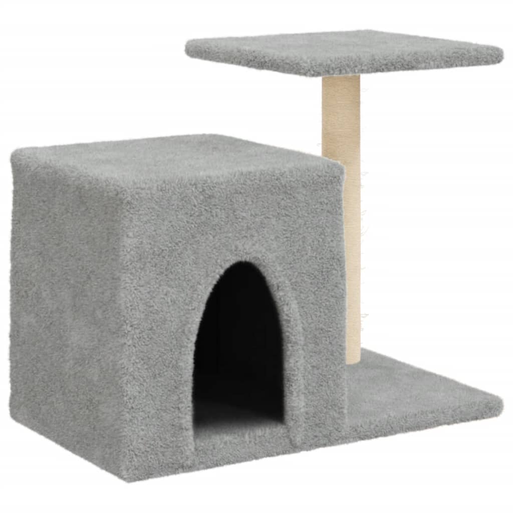 Muebles de gato de Vidaxl con postes de rascado de sisal 50.5 cm de gris claro