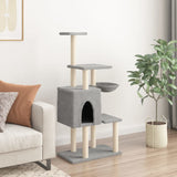 Vidaxl cat furniture with sisal scratching posts 131 cm light gray