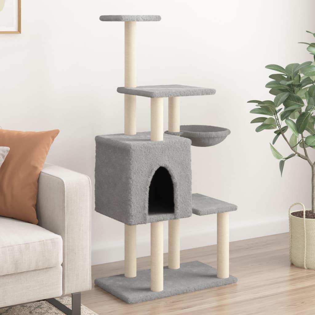 Vidaxl Cat Furniture con graffi di sisal 131 cm grigio chiaro