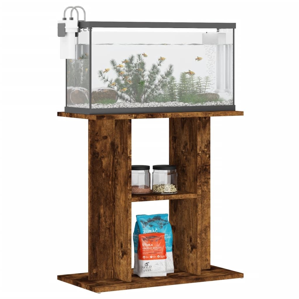 VidaXL Aquariumstandaard 60x30x60 cm bewerkt hout gerookt eikenkleurig