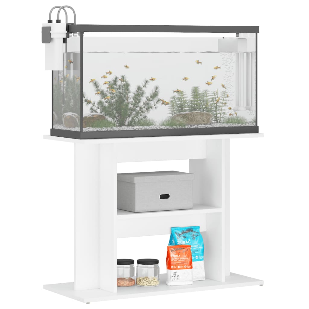 VidaXL Aquariumstandaard 80x35x60 cm bewerkt hout wit