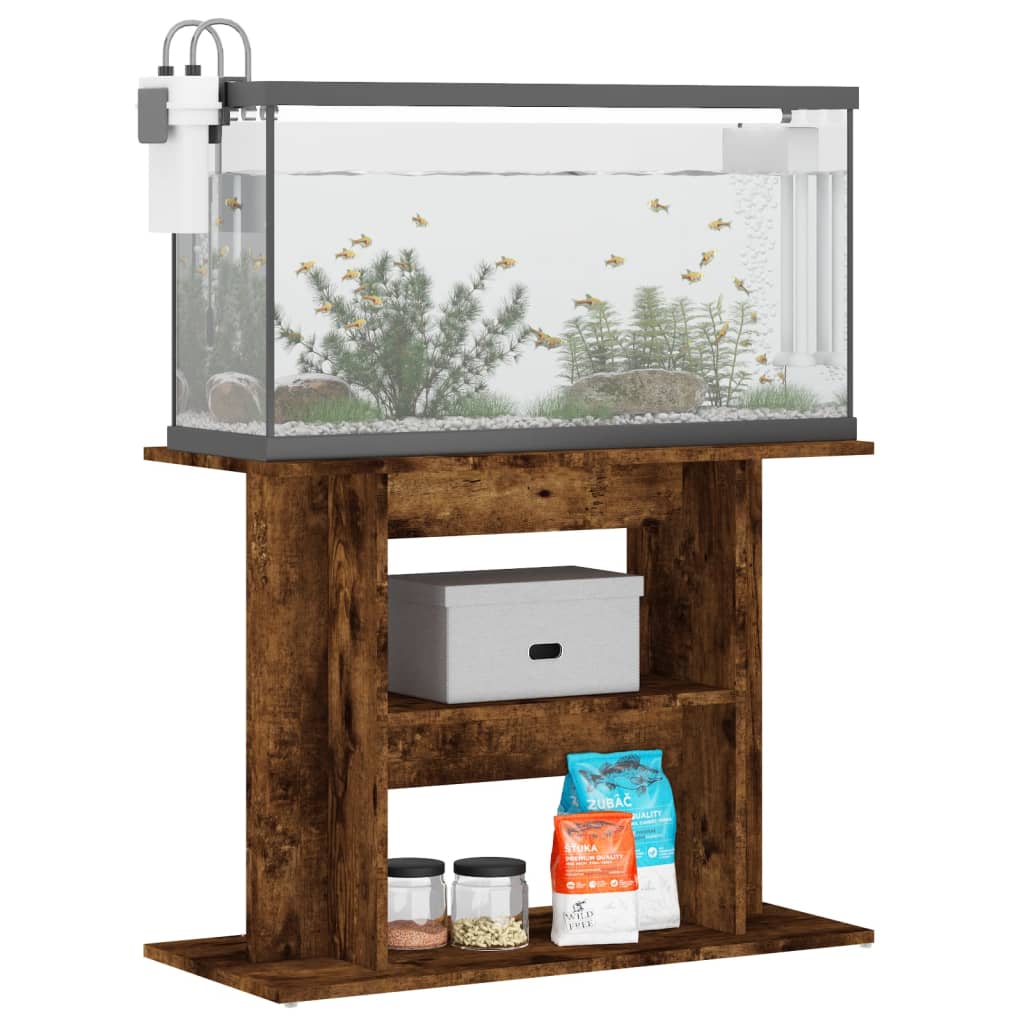 Standard vidaxl Aquarium Standard 80x35x60 cm Značilno leseno prekajeno hrast obarvano