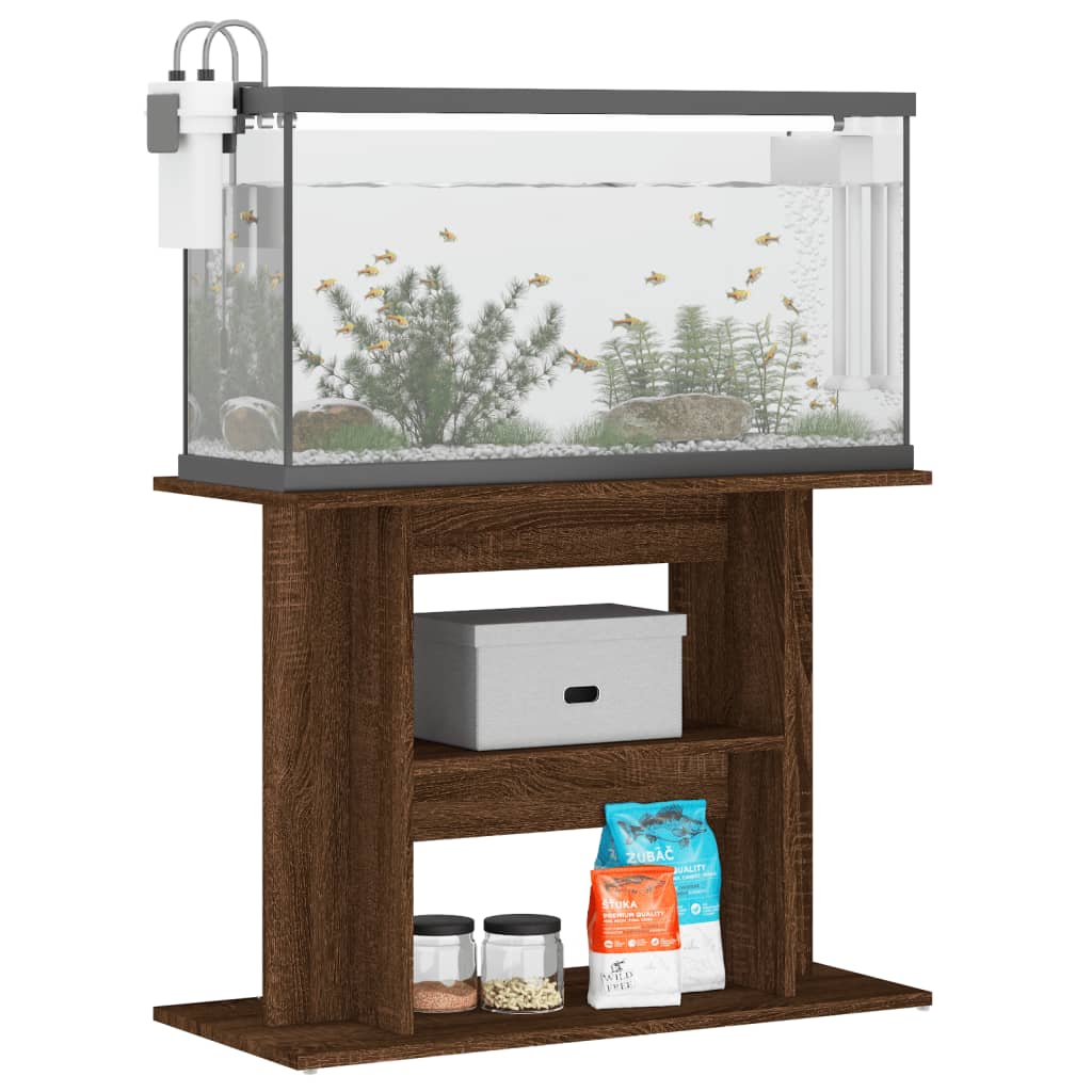 Vidaxl Aquarium Standard 80x35x60 cm przetworzony drewniany brązowy kolor dębowy