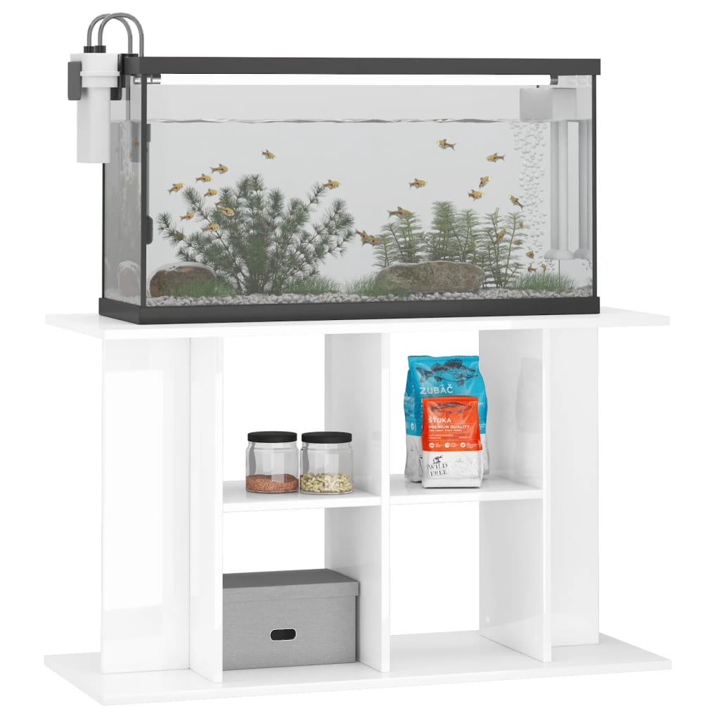 VidaXL Aquariumstandaard 100x40x60 cm bewerkt hout hoogglans wit