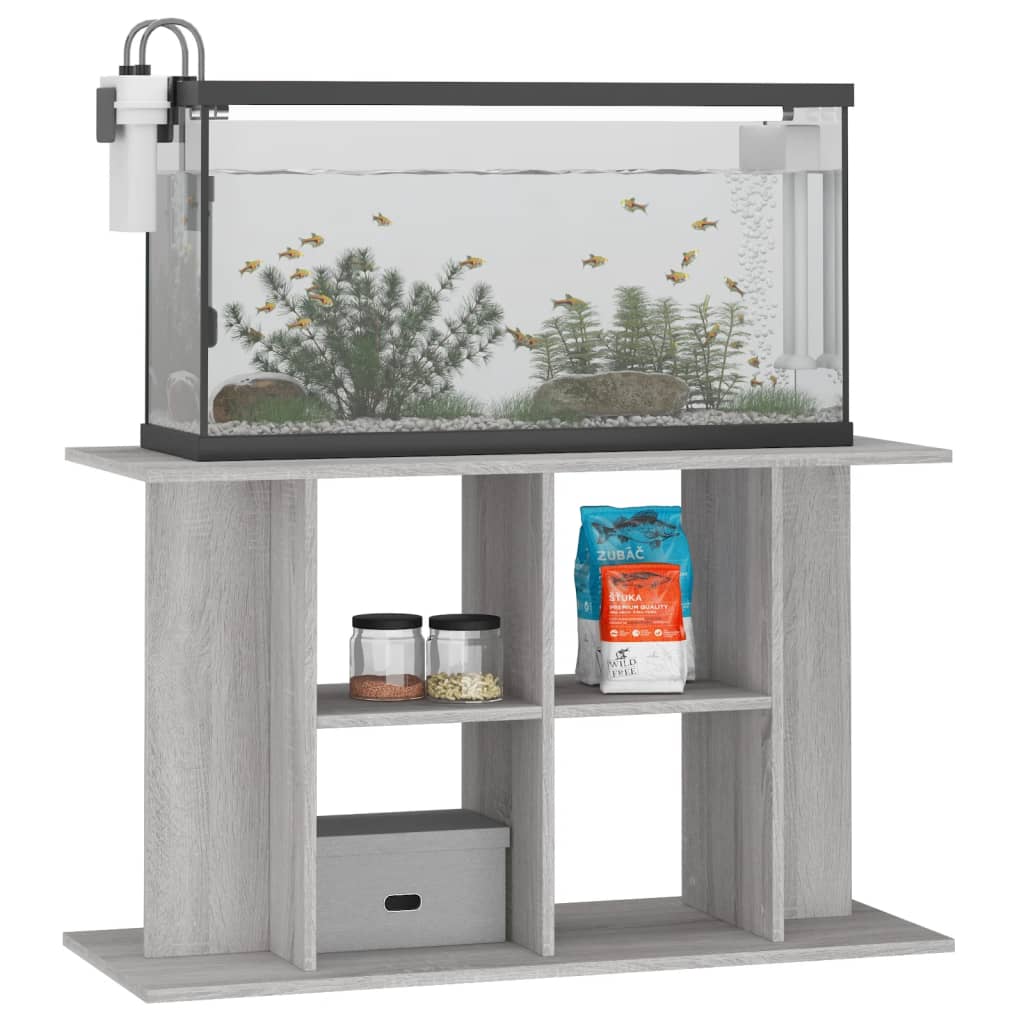 VidaXL Aquariumstandaard 100x40x60 cm bewerkt hout grijs sonoma