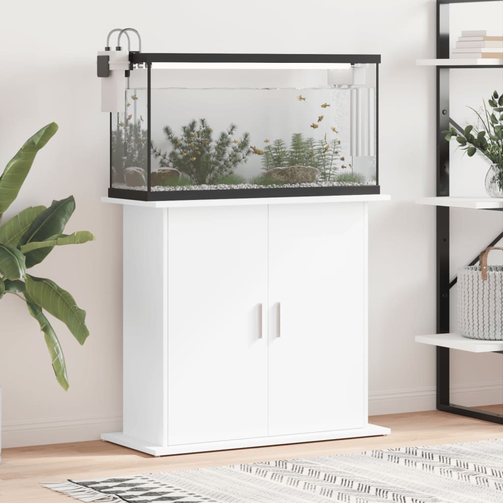 Vidaxl Aquarium Standard 81x36x73 cm Bianco in legno elaborato