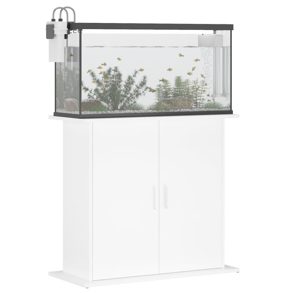 Vidaxl Aquarium Standard 81x36x73 cm predelana lesa visoko sijaj bela