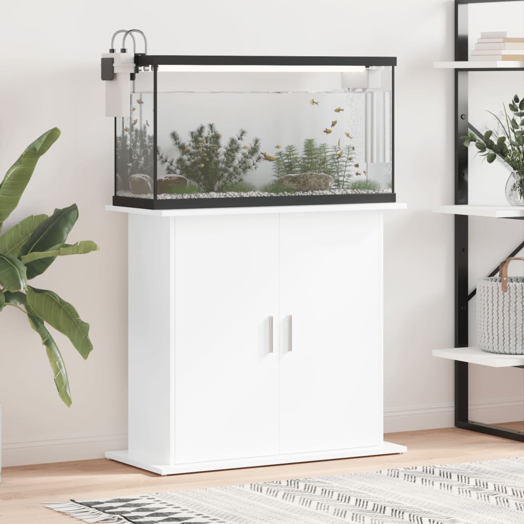 Vidaxl Aquarium Standard 81x36x73 cm Zpracované dřevo High Gloss White