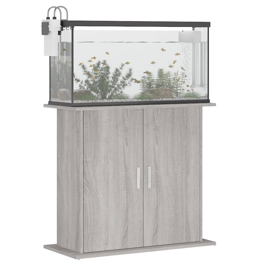 Estándar de Aquarium Vidaxl 81x36x73 cm de madera procesada gris soma roble