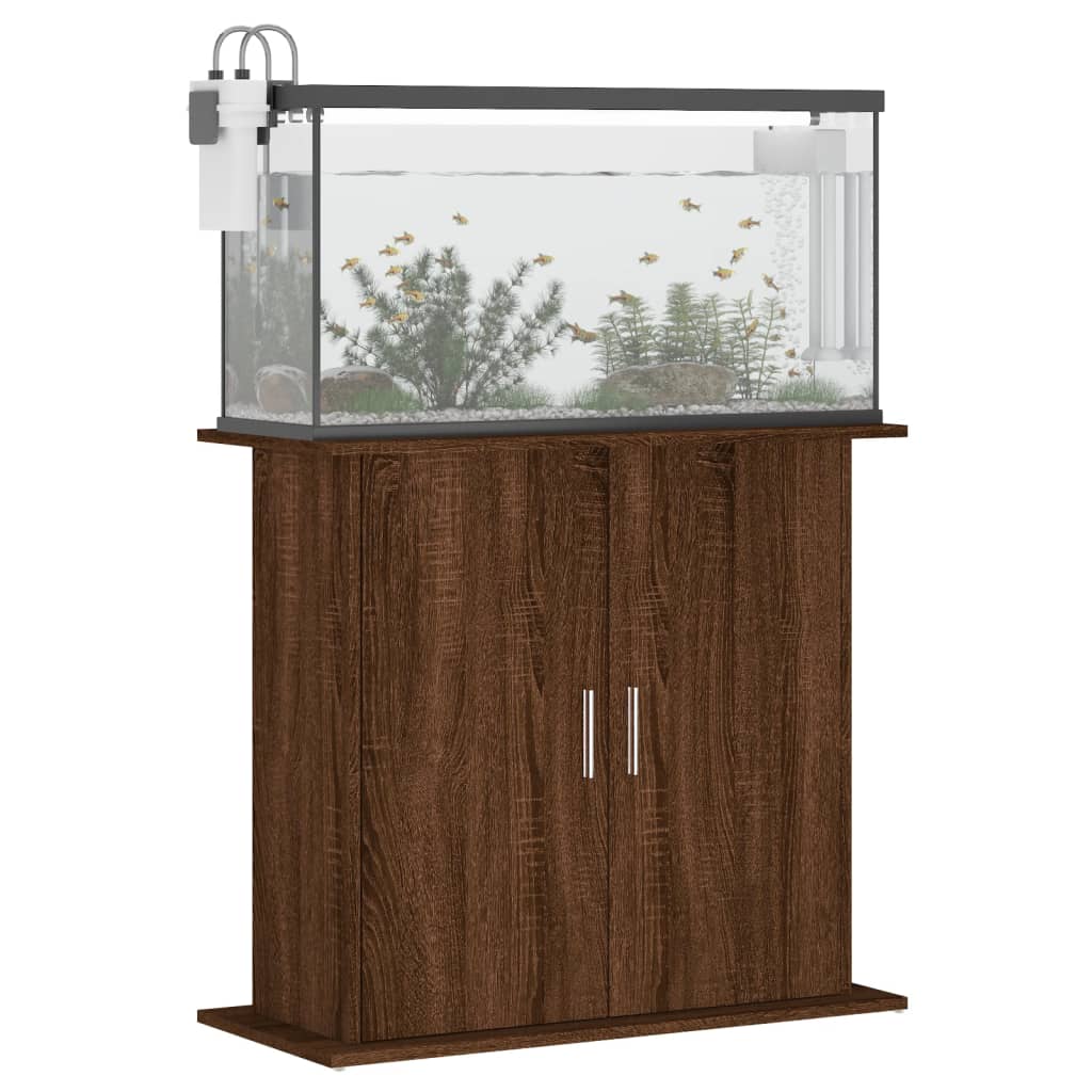 Vidaxl Aquarium Standard 81x36x73 cm bearbetad träbrun ekfärg