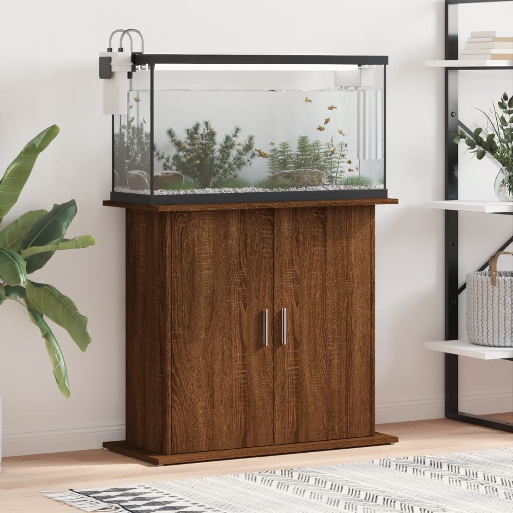 Vidaxl Aquarium Standard 81x36x73 cm forarbejdet træbrun eg farve