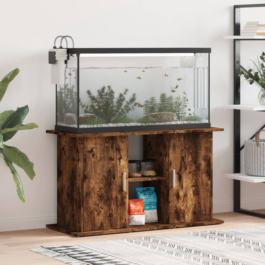 VidaXL Aquariumstandaard 101x41x58 cm bewerkt hout gerookt eikenkleur