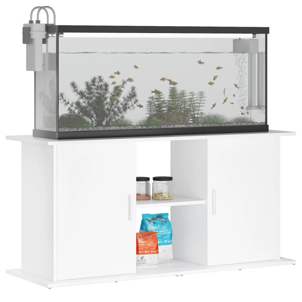 VidaXL Aquariumstandaard 121x41x58 cm bewerkt hout wit