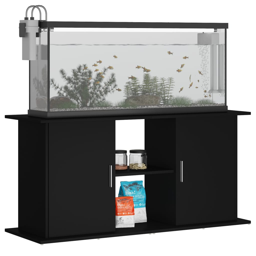 VidaXL Aquariumstandaard 121x41x58 cm bewerkt hout zwart