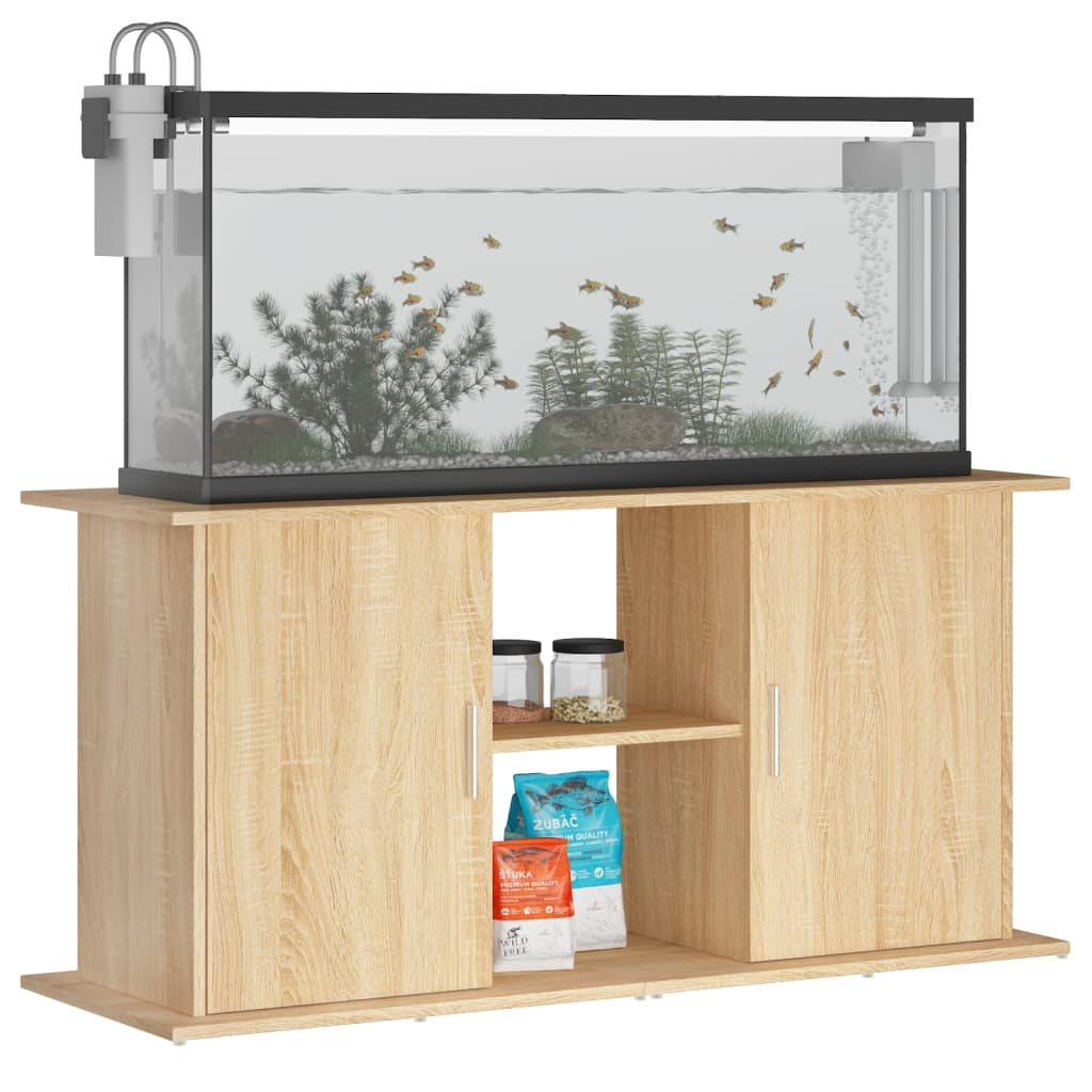 VidaXL Aquariumstandaard 121x41x58 cm bewerkt hout sonoma eikenkleurig