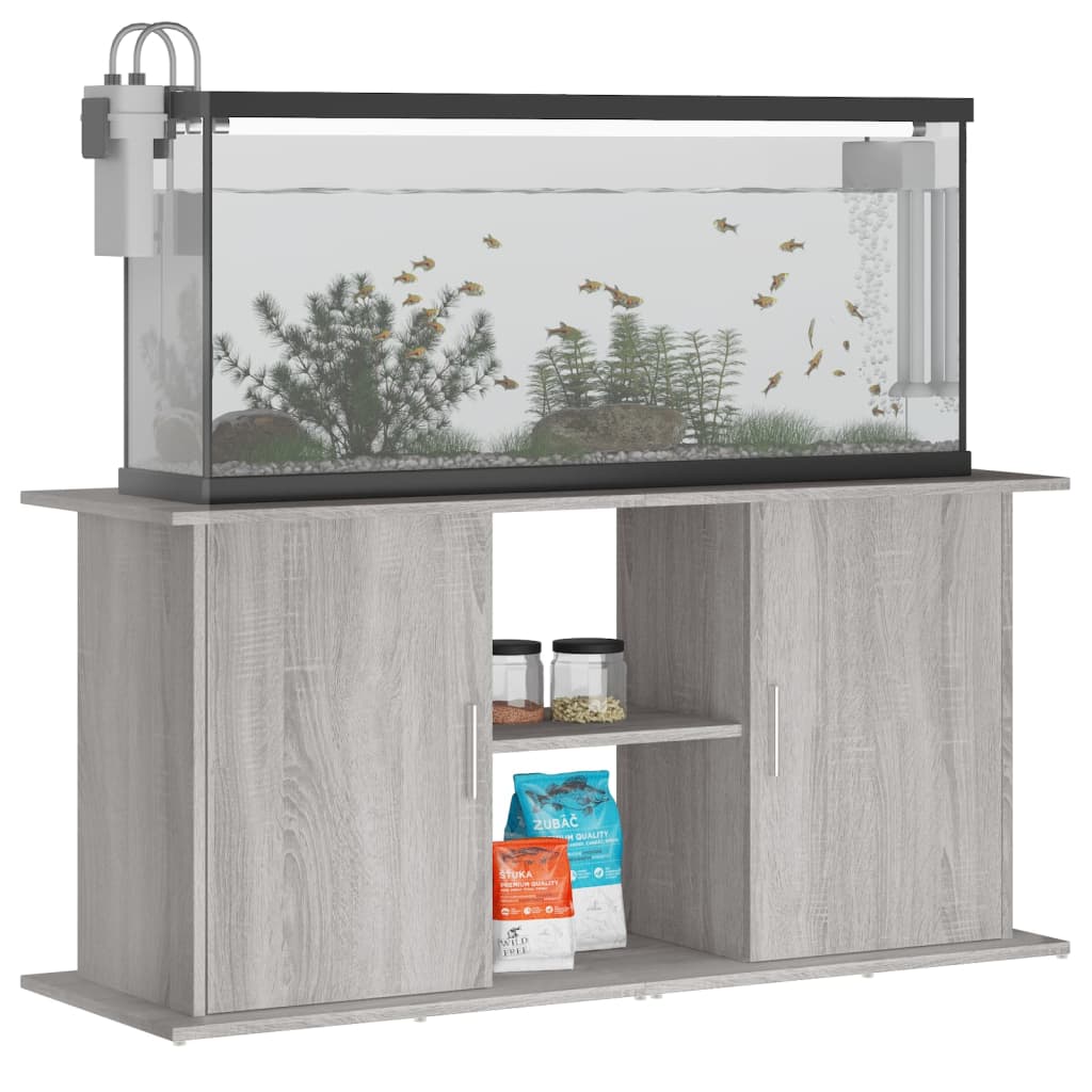 VidaXL Aquariumstandaard 121x41x58 cm bewerkt hout grijs sonoma eiken