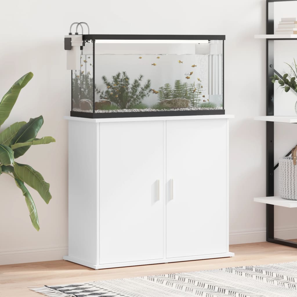 Estándar de Aquarium Vidaxl 81x36x73 cm de madera procesada blanca