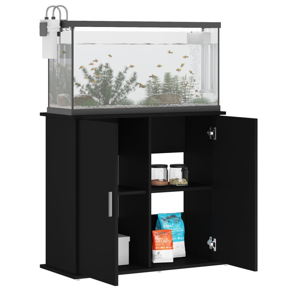 VidaXL Aquariumstandaard 81x36x73 cm bewerkt hout zwart