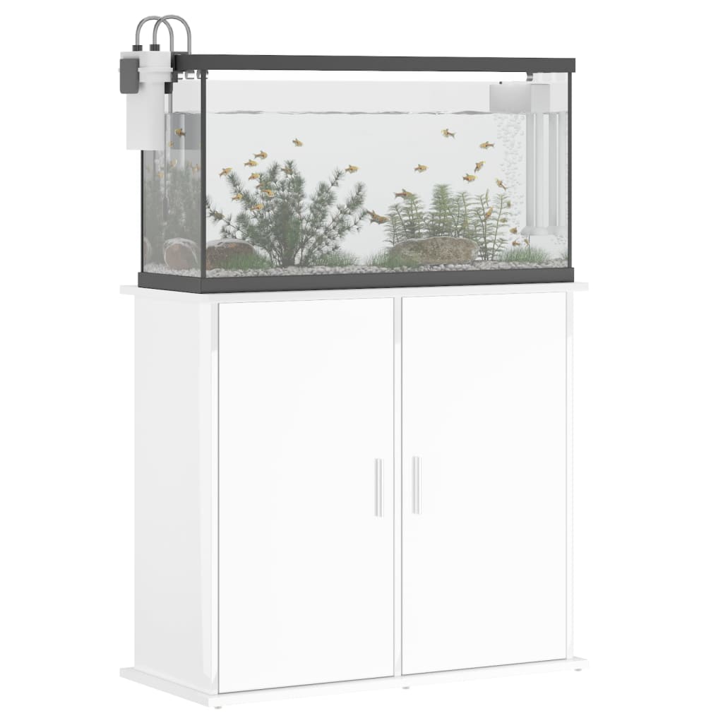 Vidaxl Aquarium Standard 81x36x73 cm verarbeitetes Holz Hochglanz weiß