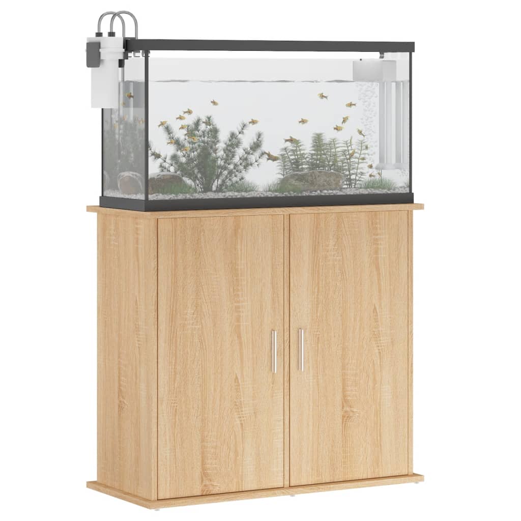 Vidaxl Aquarium Standard 81x36x73 cm Forarbejdet træ sonoma eg Farvet