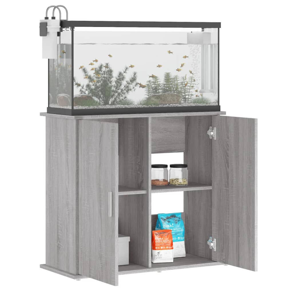 VidaXL Aquariumstandaard 81x36x73 cm bewerkt hout grijs sonoma eiken