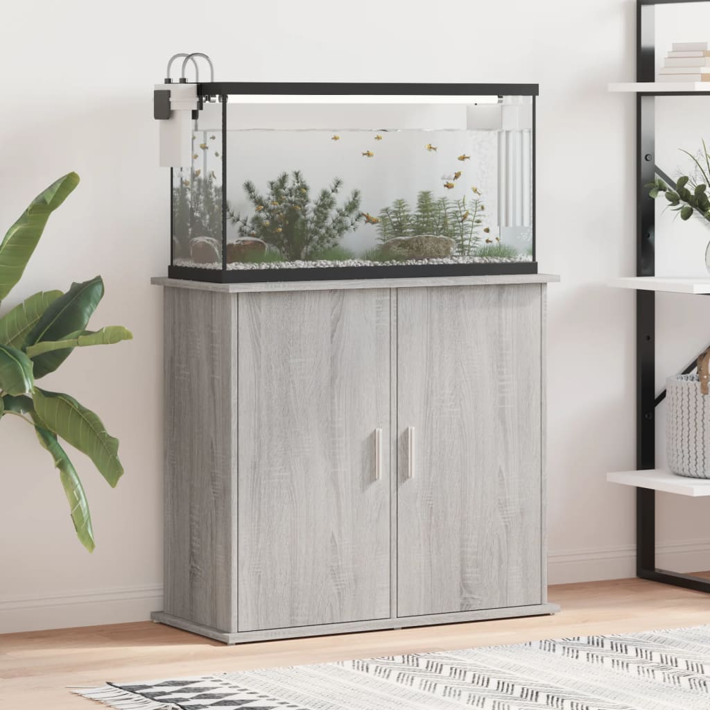 Vidaxl Aquarium Standard 81x36x73 cm verarbeiteter Holzgrau Sonoma -Eiche