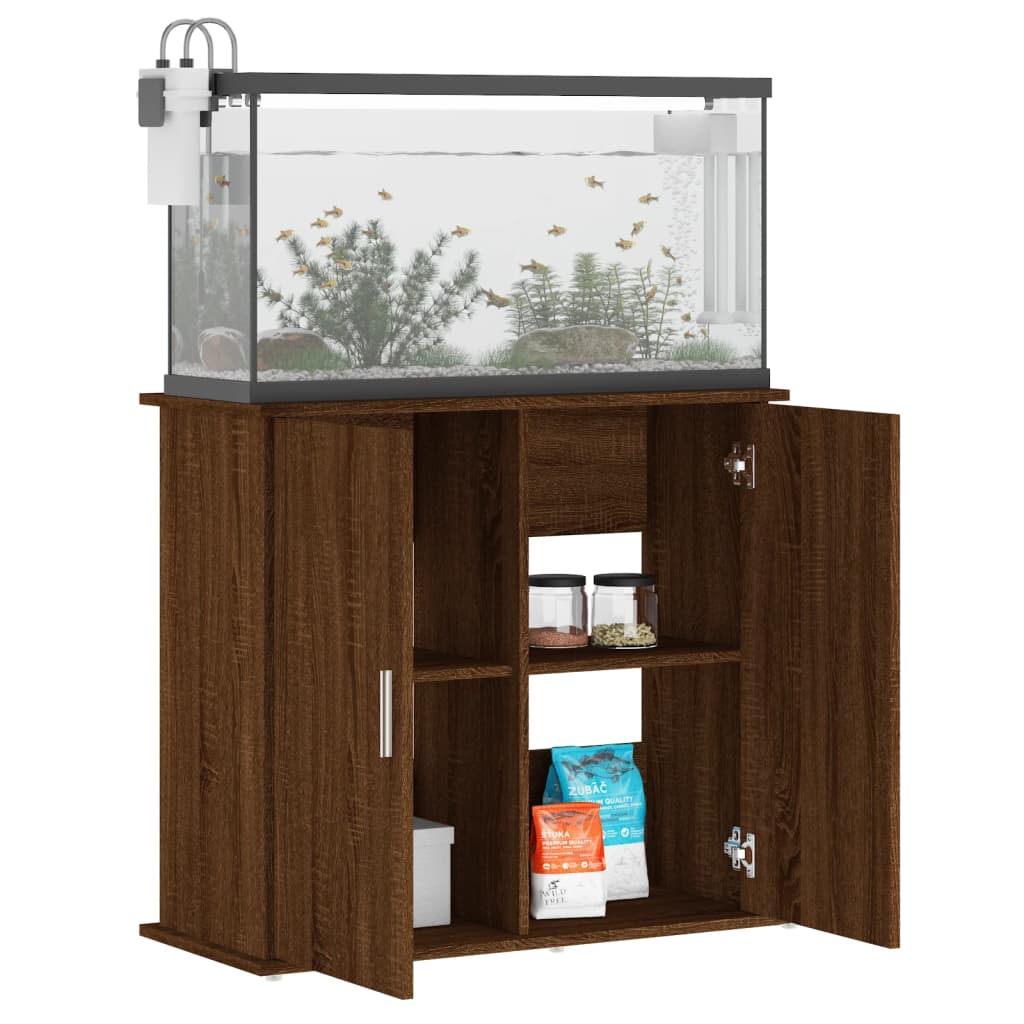 VidaXL Aquariumstandaard 81x36x73 cm bewerkt hout bruin eikenkleur