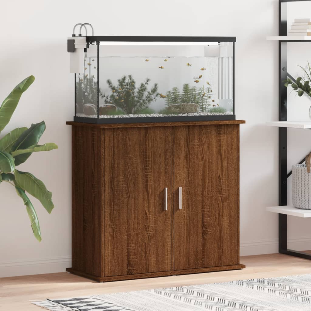 Vidaxl Aquarium Standard 81x36x73 cm Color de roble de madera procesada