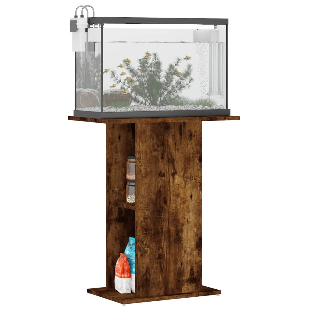 VidaXL Aquariumstandaard 60,5x36x72,5 cm bewerkt hout gerookt eiken