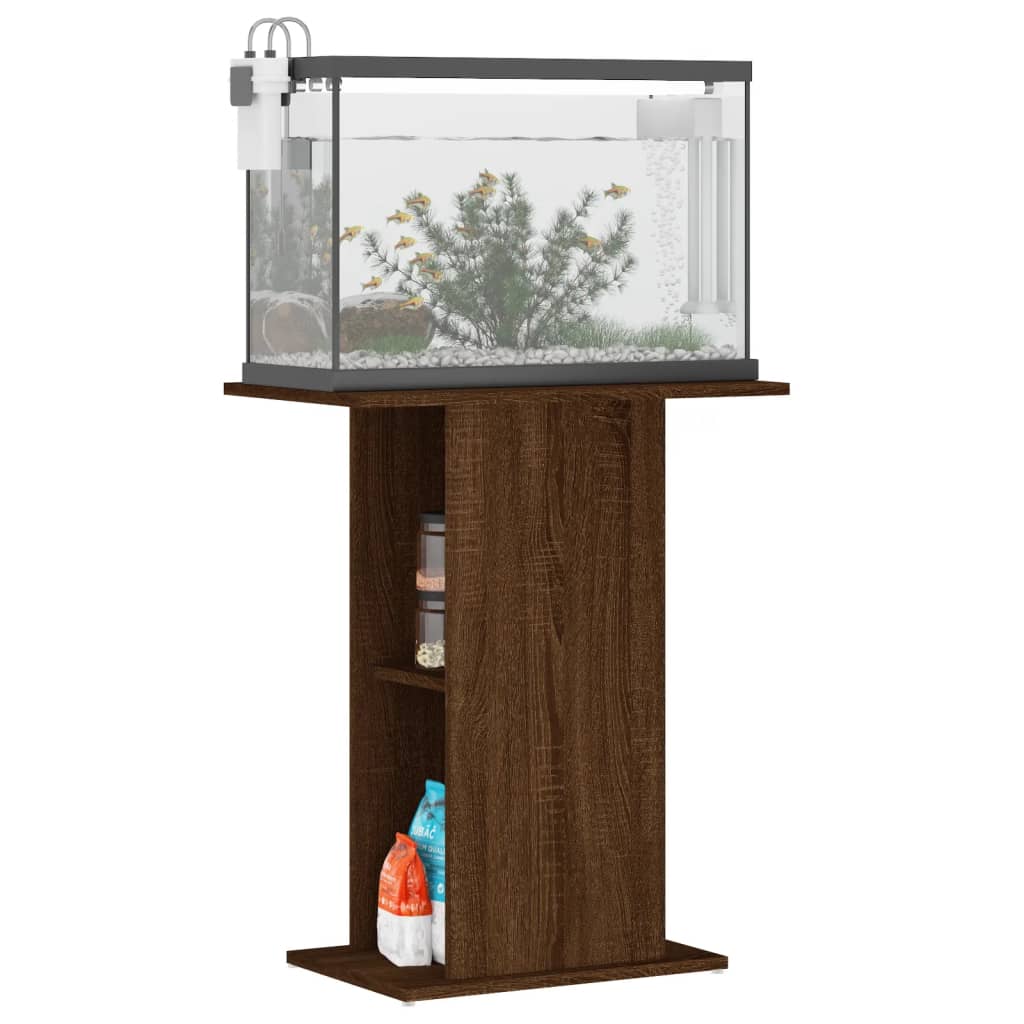 Vidaxl Aquarium Standard 60,5x36x72,5 cm bearbetad träbrun ekfärg