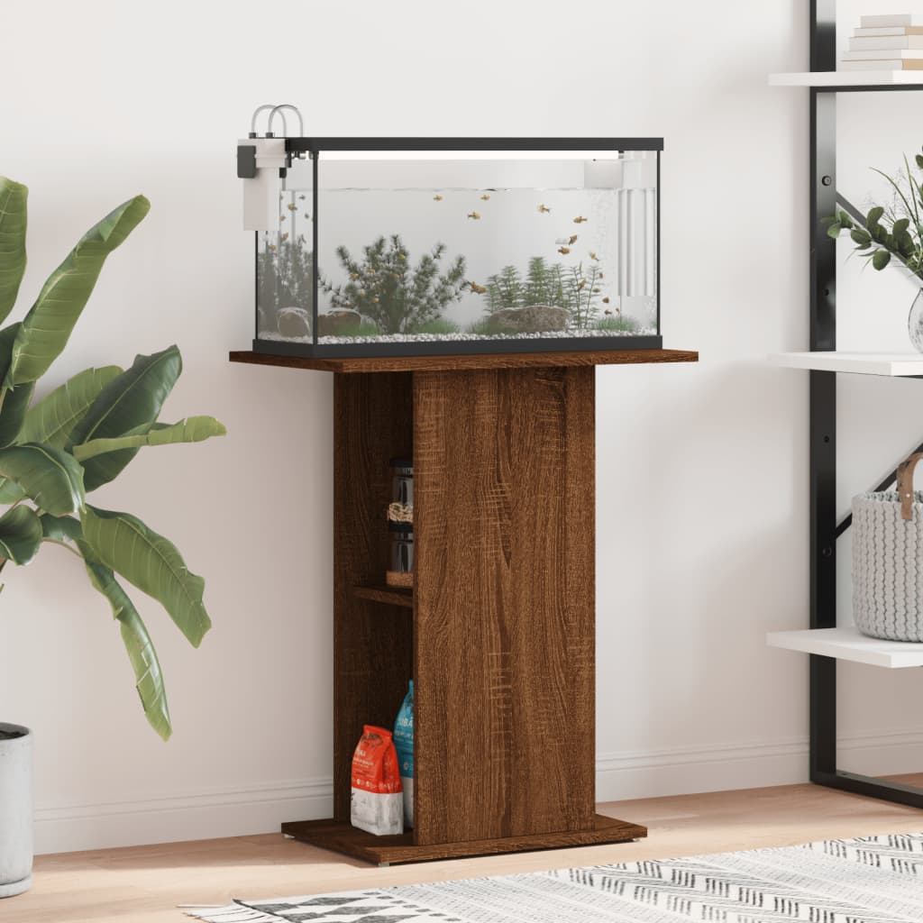 VidaXL Aquariumstandaard 60,5x36x72,5 cm bewerkt hout bruin eikenkleur