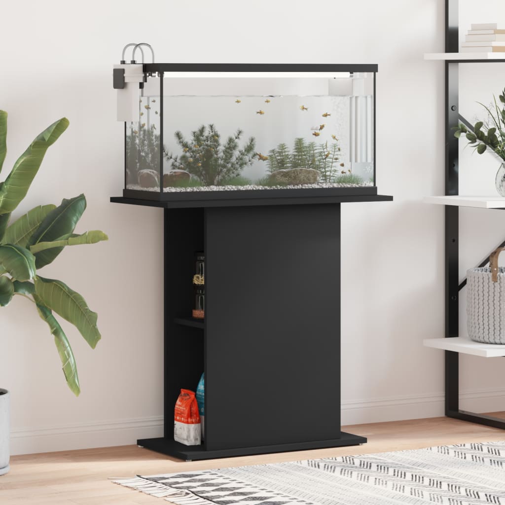 VidaXL Aquariumstandaard 75x36x72,5 cm bewerkt hout zwart