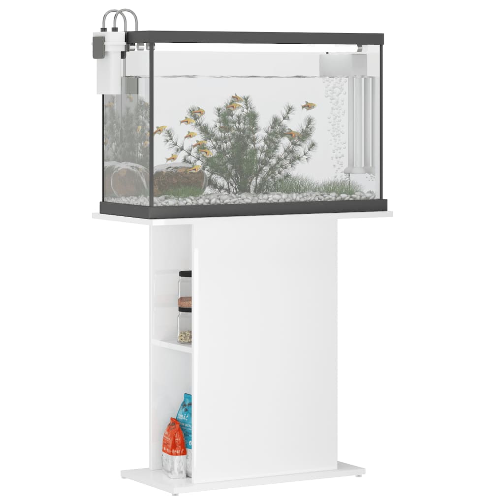 Vidaxl Aquarium Standard 75x36x72,5 cm Predelana lesa z visokim sijajem bela