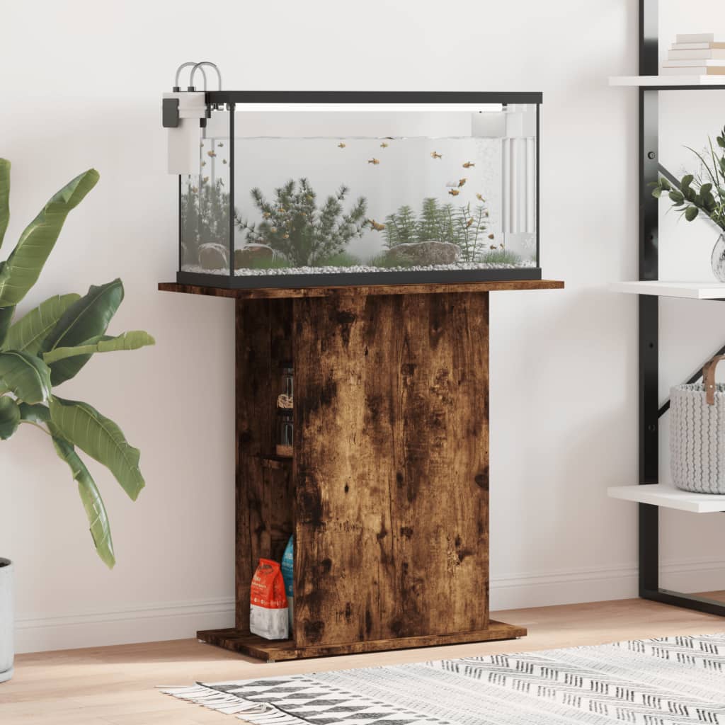 Vidaxl Aquarium Standard 75x36x72,5 cm chêne fumé en bois transformé