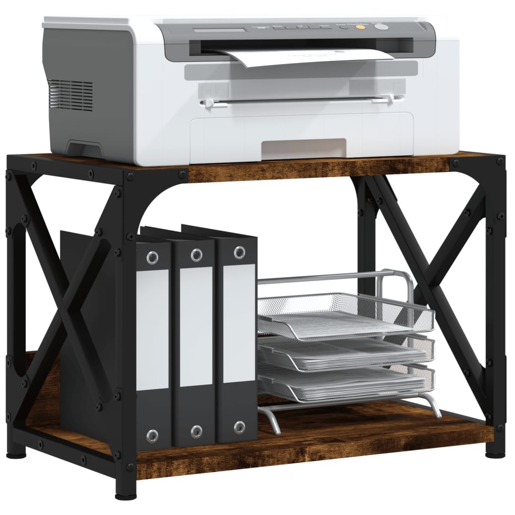 Vidaxl Printer stellt 44x26x31.5 cm verschwonnenen Holzfaarf gefëmmt Oakfaarf