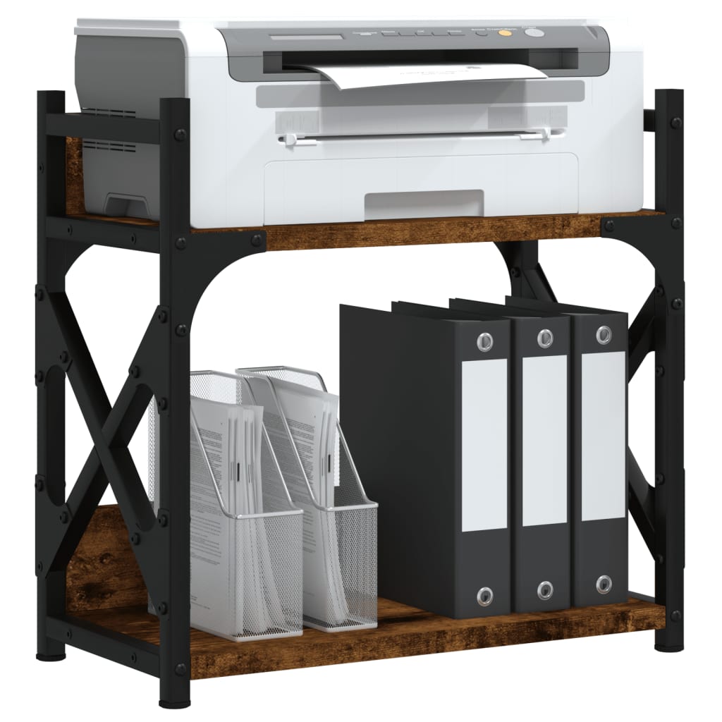 Stand Vidaxl Printer 2-Layer 40x20x40 cm Propertovaný dřevo uzený dub