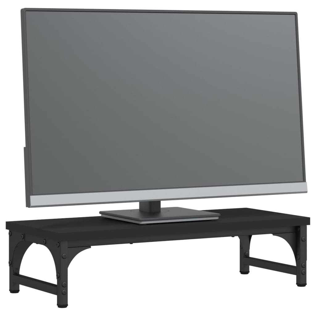 Vidaxl Monitor Standard 55x23x14 cm verschafft Holz schwaarz