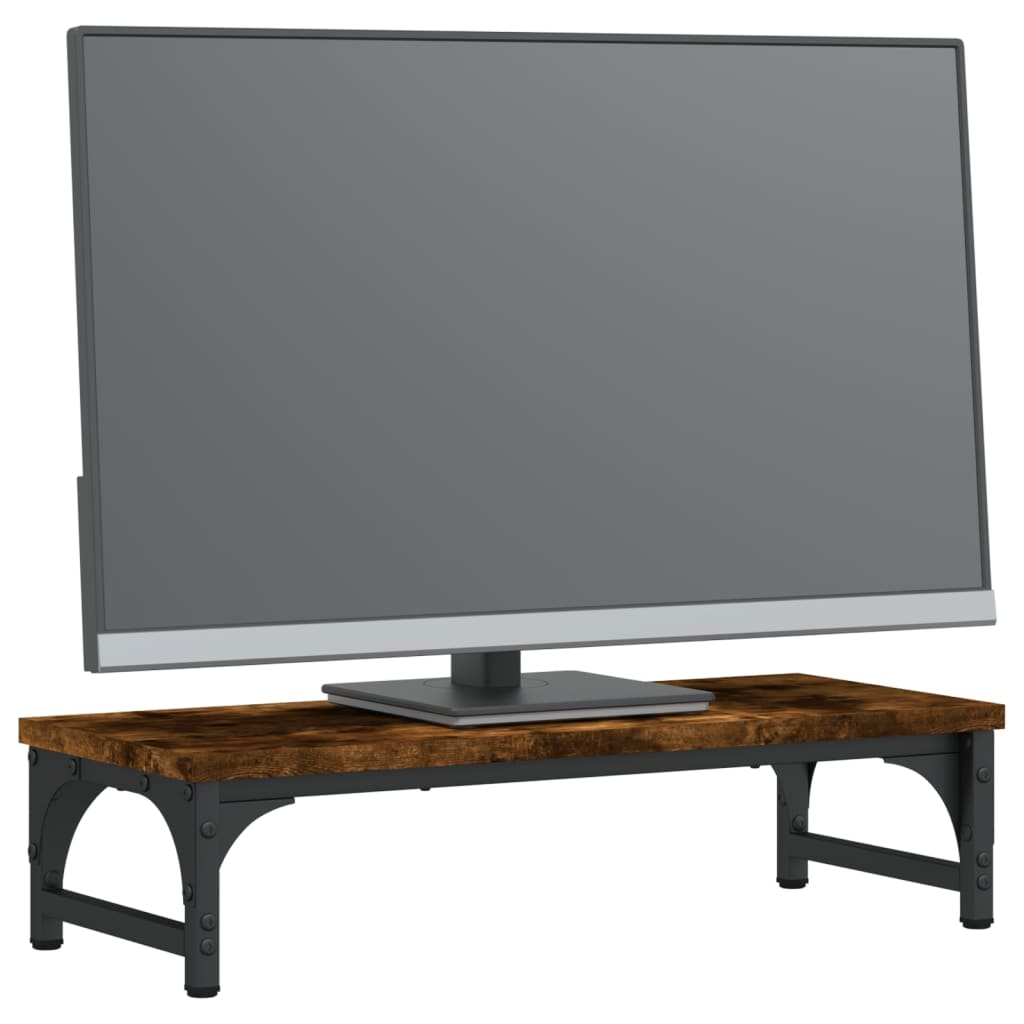 VidaXL Monitorstandaard 55x23x14 cm bewerkt hout gerookt eikenkleurig