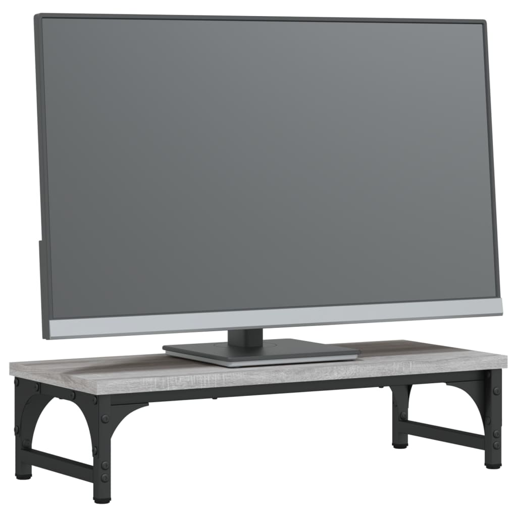 Vidaxl Monitor Standard 55x23x14 cm predelani leseni sivi sonoma hrast