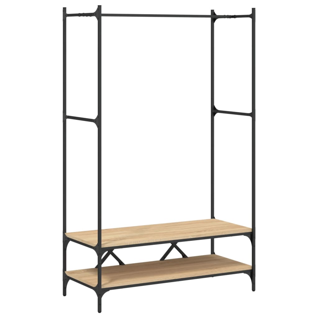 Vidaxl clothes rack with shelves processed wood Sonoma oak -colored