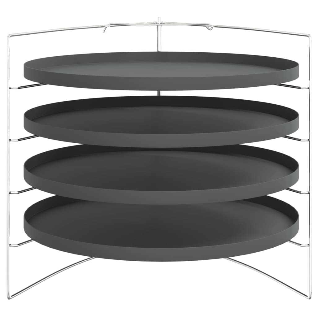 Vidaxl Pizza Pans 4 ST mit Rack Ø 28 cm Stahl