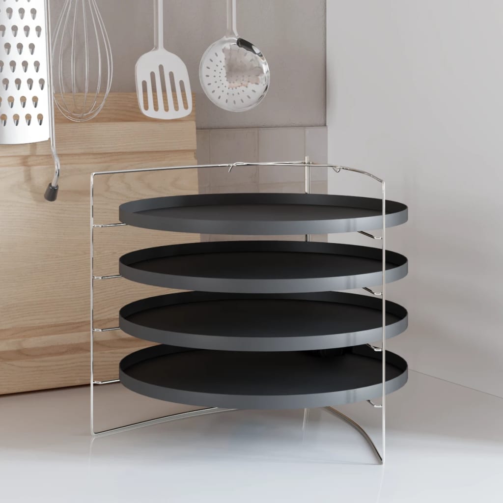 Vidaxl Pizza Pans 4 ST mit Rack Ø 28 cm Stahl