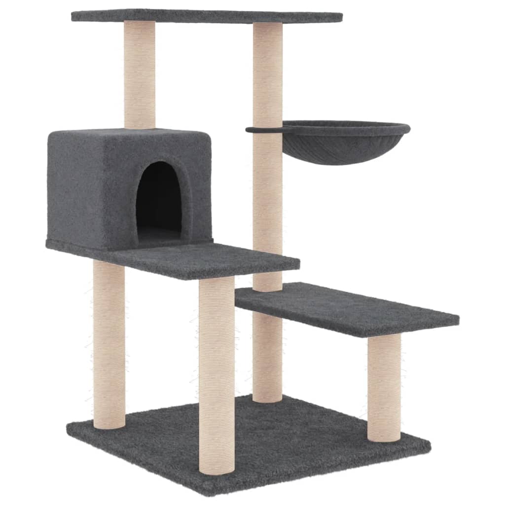 Vidaxl cat furniture with sisal scratching posts 82.5 cm dark gray