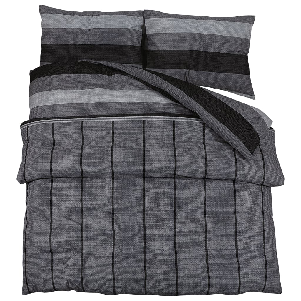 Vidaxl Duvet Overray Set 140x200 cm bomull mørk grå